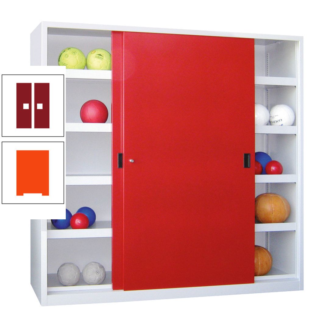 Ballschrank - Schiebetüren - Trennwand - 8 Böden - 1.950x1.500x600 mm (HxBxT) - anthrazitgrau