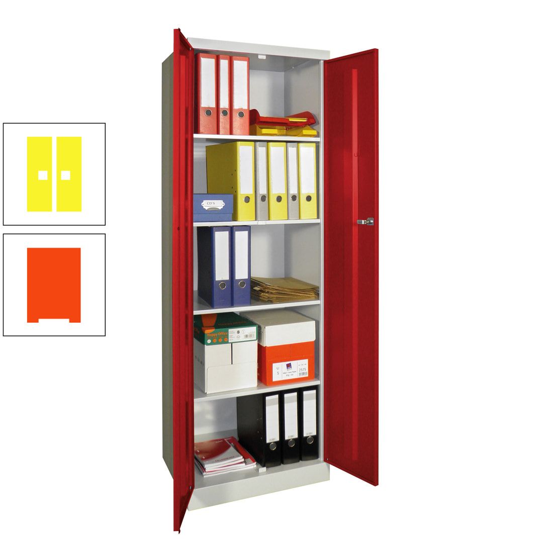 Aktenschrank - Sockel - 4 Böden - 1.800x600x500 mm (HxBxT) - Zylinderschloss - anthrazitgrau
