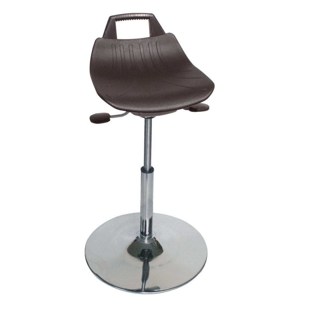 Hocker, Stehhilfe - Sitzhöhe 560-820 mm - Sitz Hartplastik, schwarz