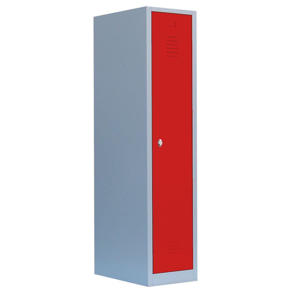 Garderobenschrank, Garderobenspind, 1 Abteil, 1.800 x 415 x 500 mm (HxBxT), Stahl, Korpusfarbe: lichtgrau, Frontfarbe: anthrazitgrau