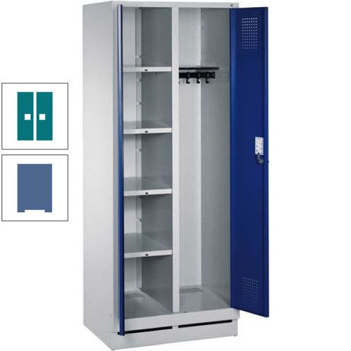 Mehrzweckschrank, Doppeltüren, Füße, 2 Abteile a 300 mm, Korpus anthrazitgrau, Tür anthrazitgrau, 1.800 x 600 x 500 mm (HxBxT)