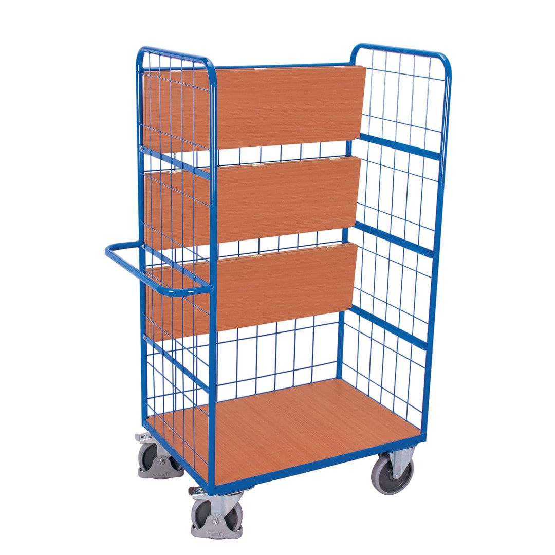 Etagenwagen - Drahtgitter - 4 Etagen - 3 klappbare Böden - 1.890 x 700 x 1.200 mm (HxBxT) - Traglast 500 kg