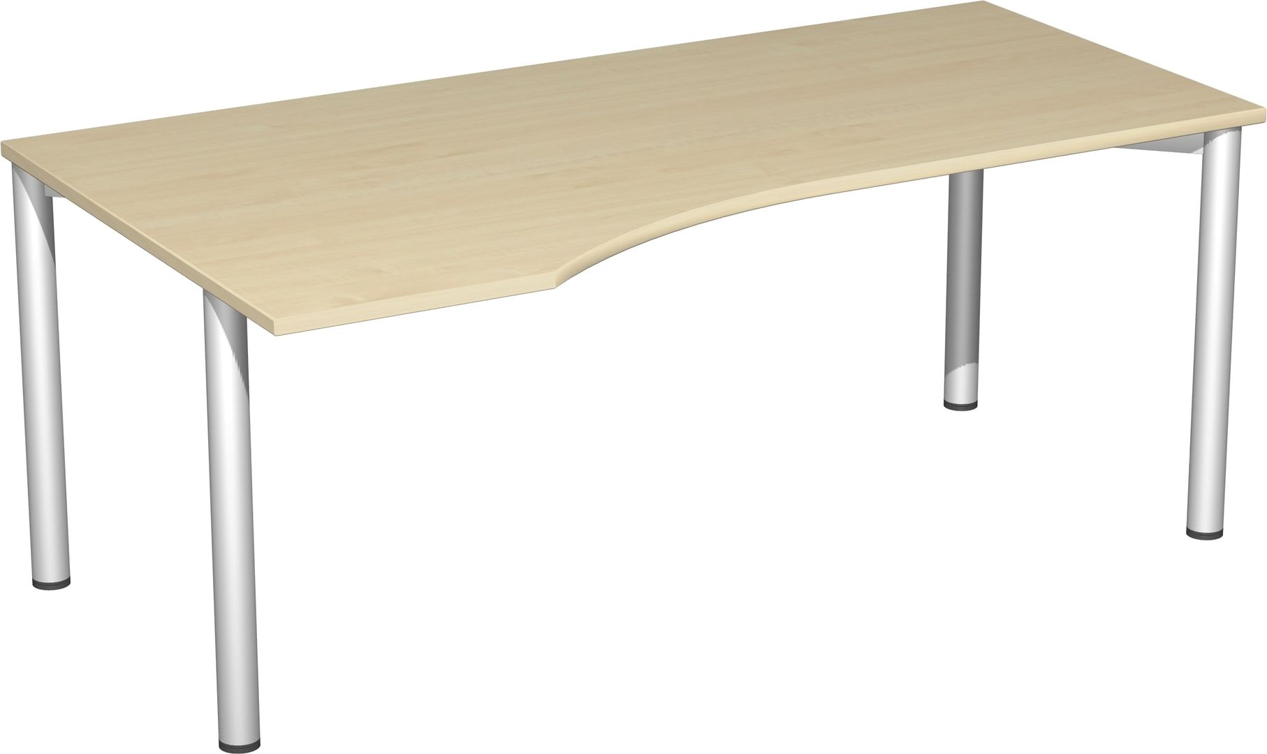 Eckschreibtisch - Ecke links - 4-Fuß Flex - 720 x 1.600 x 1.000 mm (HxBxT) - Gestell anthrazit - Ahorn