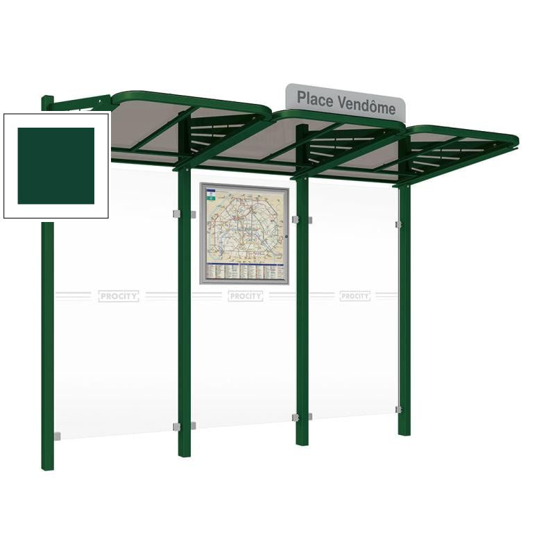 Buswartehalle - Unterstand - modular - Fahrplankasten - Haltestellenschild - 2.200 x 3.000 x 1.500 mm (HxBxT) - enzianblau