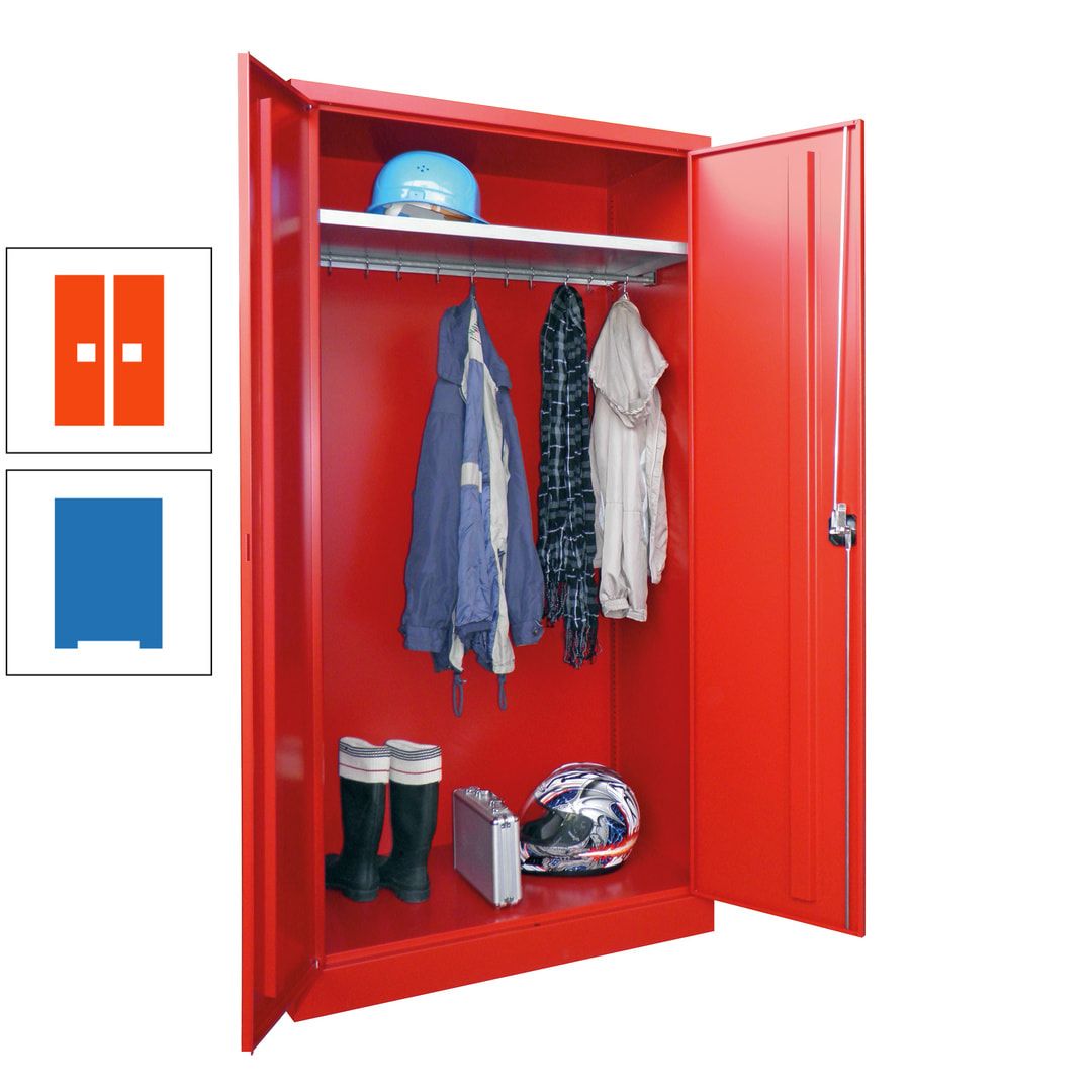 Garderobenschrank - 1.950x1.000x500 mm (HxBxT) - Hutboden, pulverbeschichtet - anthrazitgrau