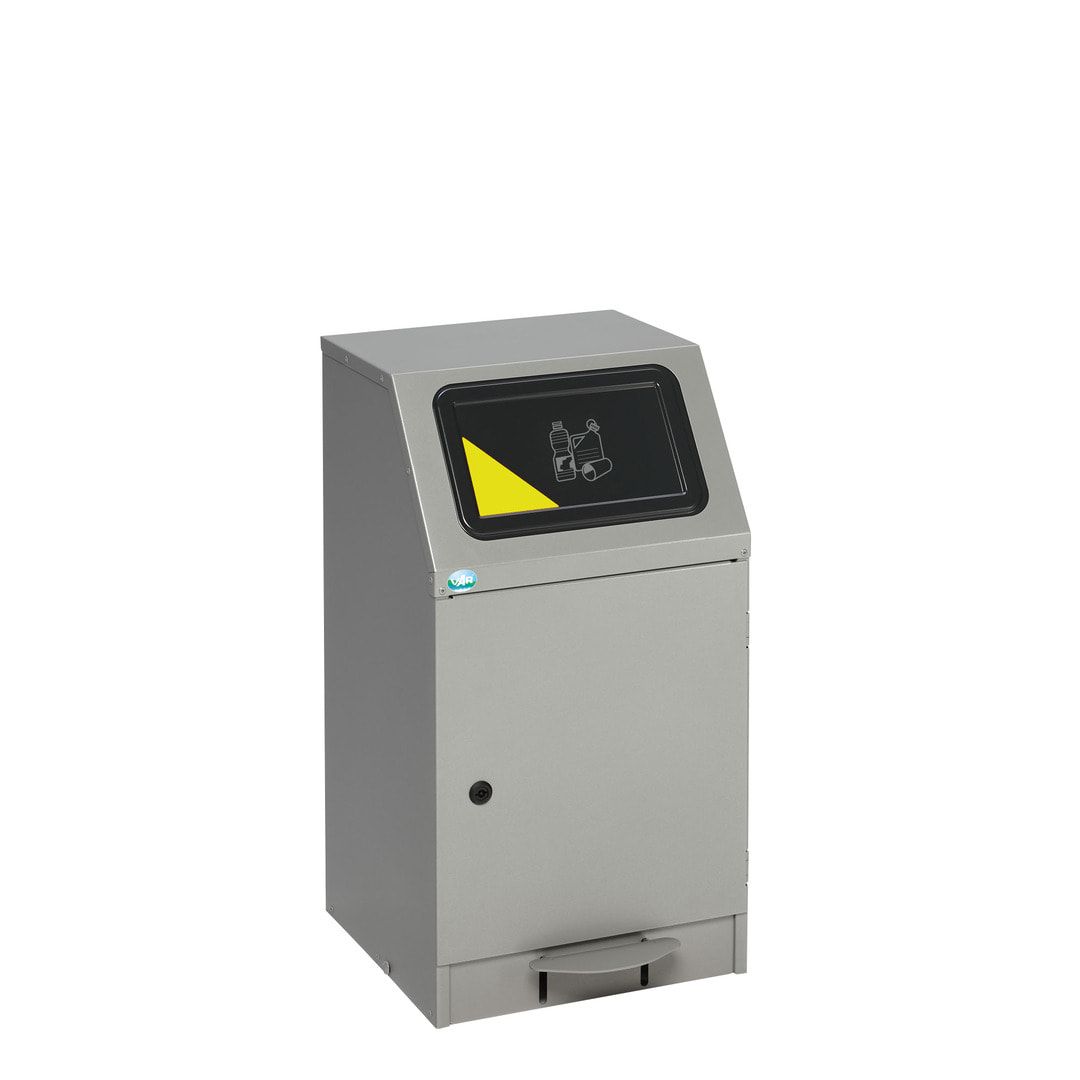 Wertstoffsammelgerät - Volumen 43 l - 760 x 405 x 475 mm (HxBxT) - silber