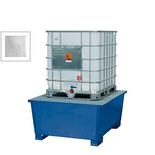Auffangwanne für 1 x 1.000 l IBC - Abfüllbock - 1.180 x 1.350 x 1.650 mm (HxBxT) - enzianblau