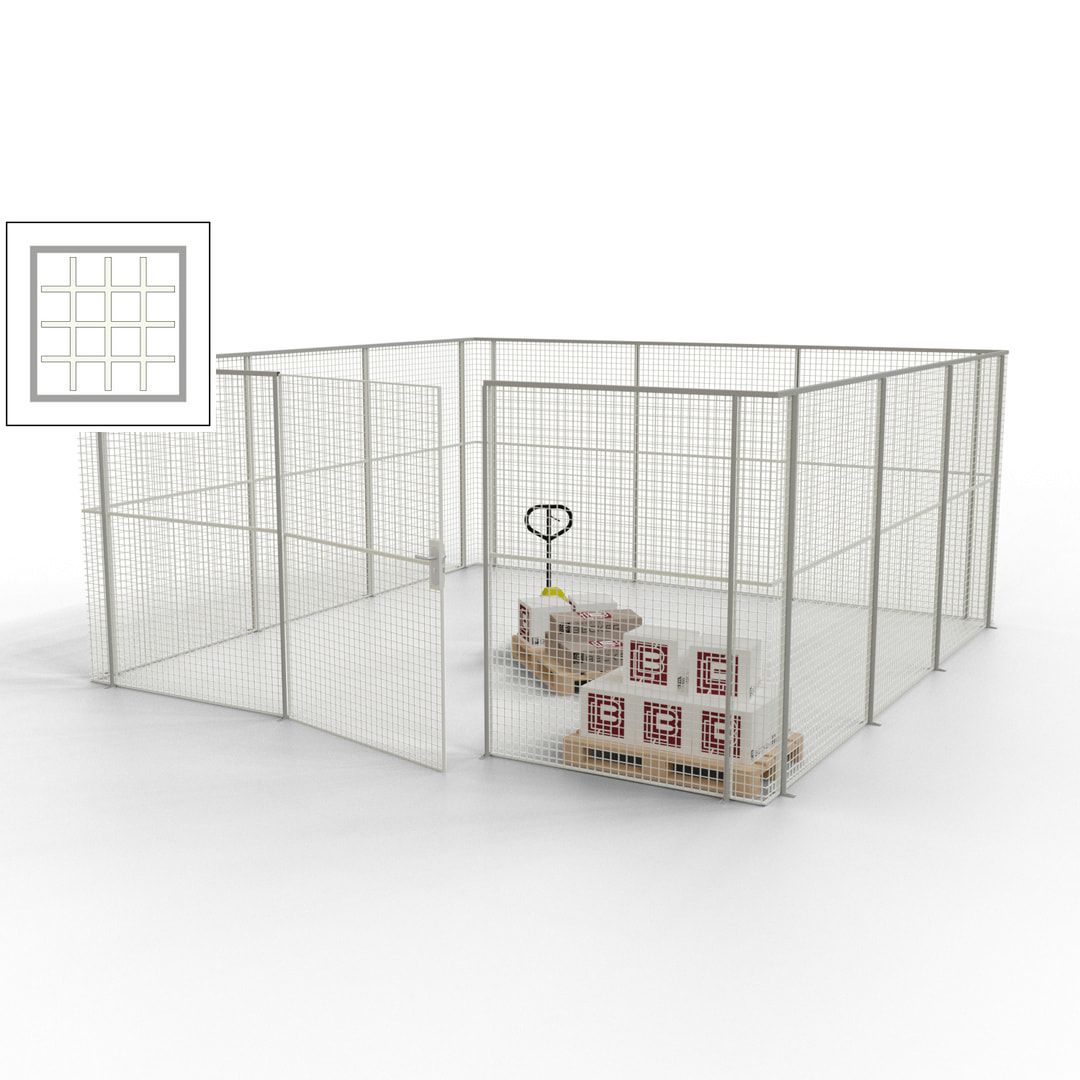 Maschinen Schutzgitter - Hallentrennwand - Sicherheitszaun - Tür - 18 m - 2.200 x 4.900 x 4.900 mm (HxBxT) - enzianblau