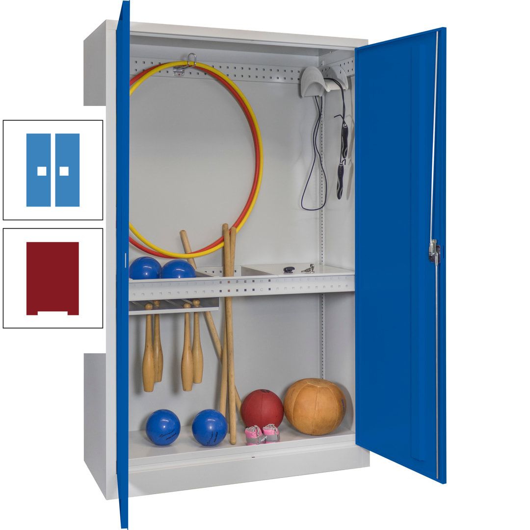 Sportschrank - Vollblechtüren - Variante 3 - 1.950x1.200x500 mm (HxBxT) - anthrazitgrau