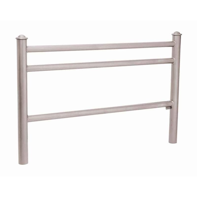 Geländer 3 Stahlrohre - 1.000 x 1.572 mm - Pfosten mit Edelstahlkopf - Farbe enzianblau - Außengeländer Systemgeländer