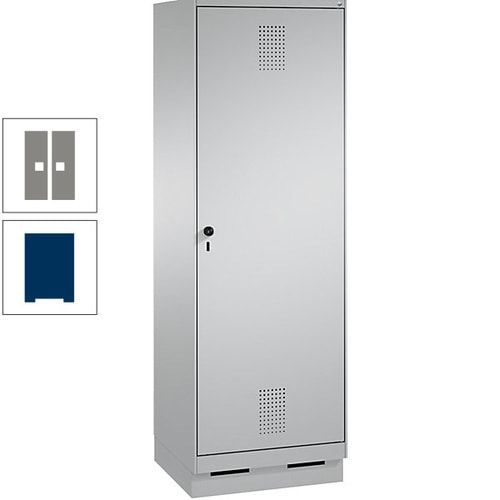 Doppel-Spind, Garderobenschrank, 1 Tür für 2 Abteile a 300 mm, Korpus anthrazitgrau, Türen anthrazitgrau, 1.800 x 600 x 500 mm (HxBxT)