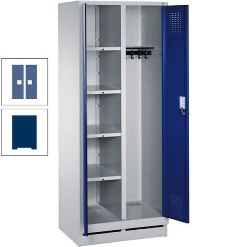 Mehrzweckschrank, Doppeltüren, Füße, 2 Abteile a 300 mm, Korpus anthrazitgrau, Tür anthrazitgrau, 1.800 x 600 x 500 mm (HxBxT)