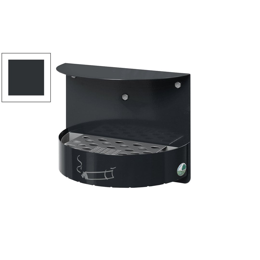 Wandascher - 1,5 l - mit Haube - Aschenbecher - antik-silber struktur