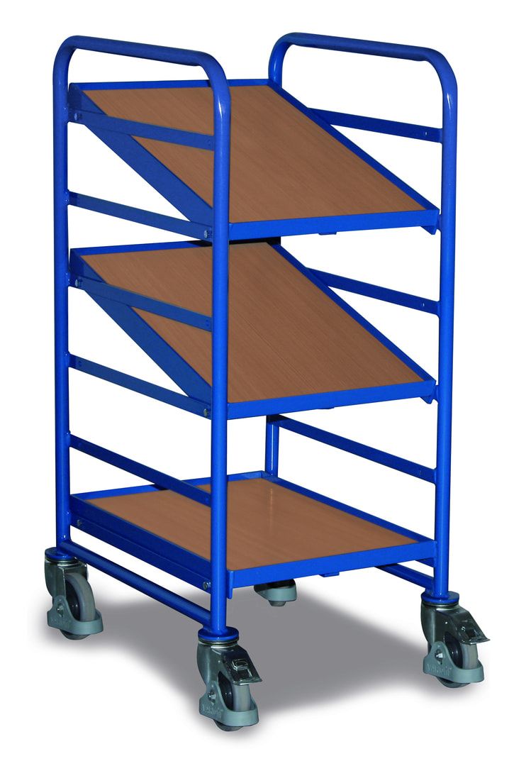 Eurokastenwagen für 15 Eurokästen - Ladefläche 1.240 x 610 mm - Traglast 250 kg - enzianblau