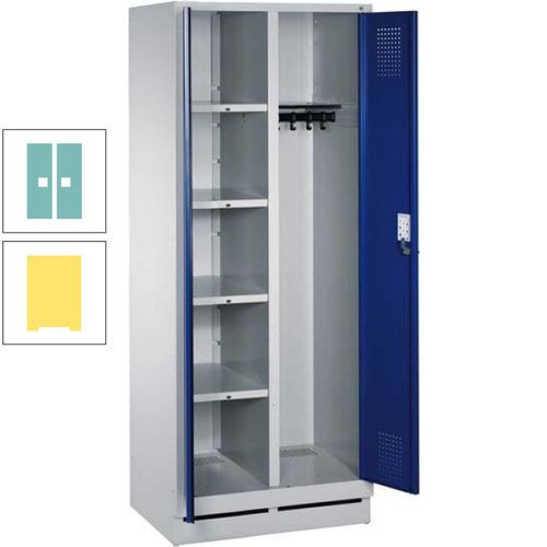 Mehrzweckschrank, Doppeltüren, Füße, 2 Abteile a 300 mm, Korpus anthrazitgrau, Tür anthrazitgrau, 1.800 x 600 x 500 mm (HxBxT)