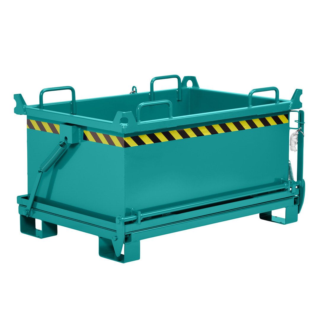 Klappbodenbehälter - 1.000 l Volumen - Traglast 1.250 kg - 2-fach stapelbar - kranbar - enzianblau