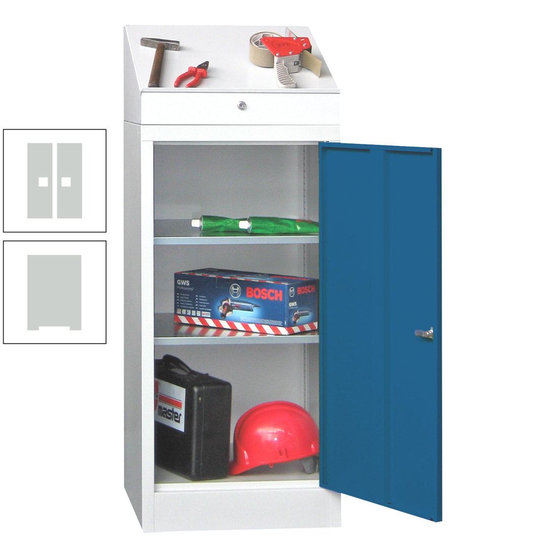 Stehpult mit Schrank - Vollblechtür - Zylinderschloss - 1.270x500x500 mm (HxBxT) - anthrazitgrau