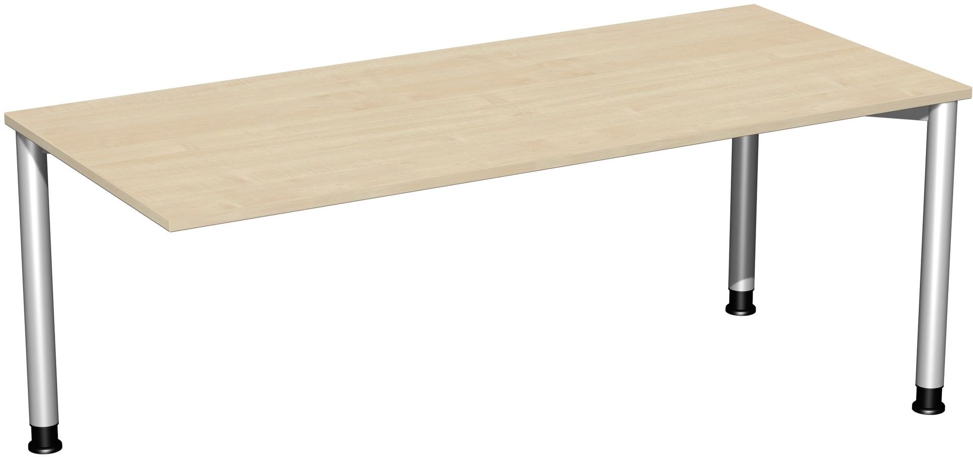 Schreibtisch - 4-Fuß Flex - Bürotisch - Höhe 680-800 mm - 1.000 x 800 mm (BxT) - Gestell anthrazit - Ahorn