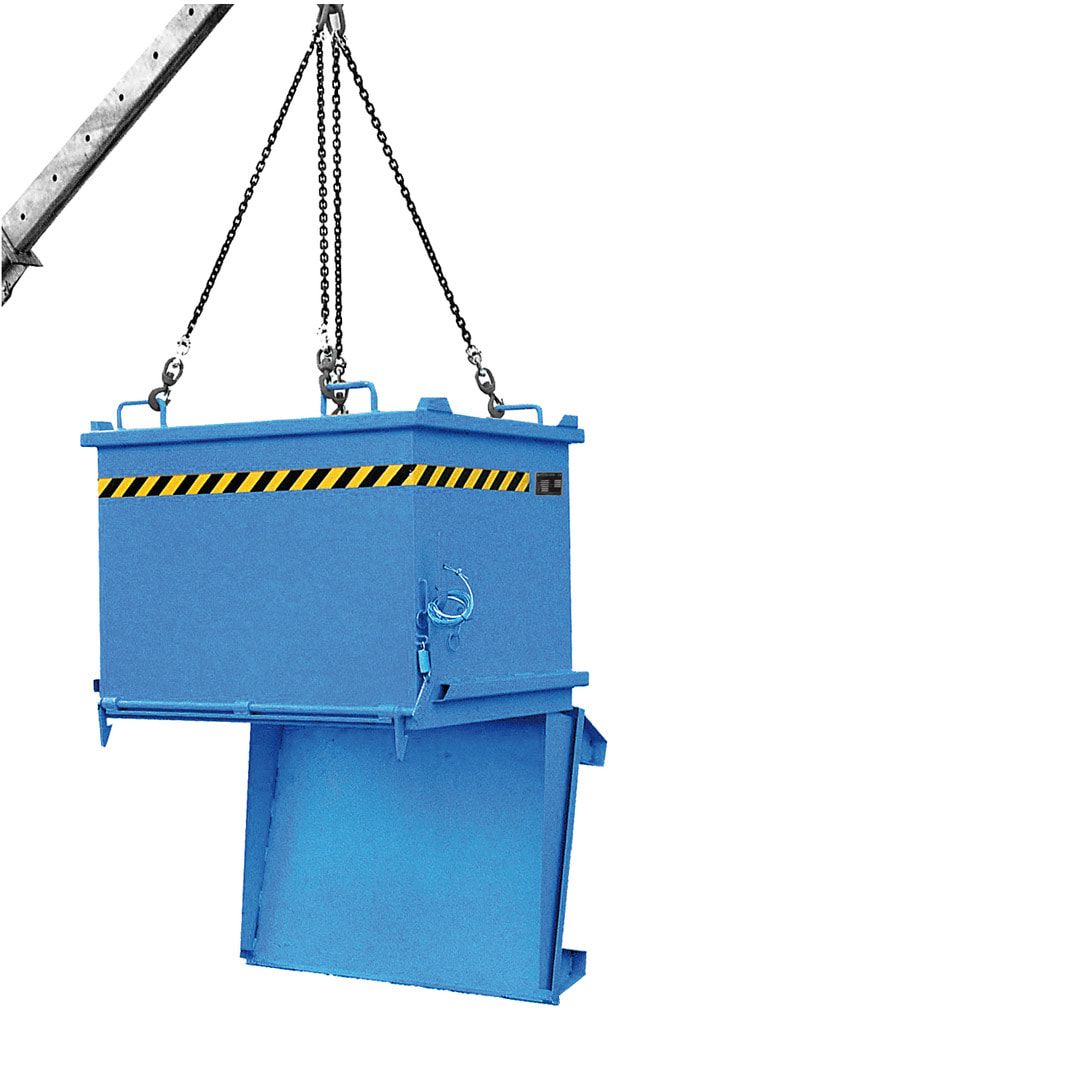 BAUER Klappbodenbehälter - stapelbar - Volumen 1.000 l - 2.000 kg - feuerrot