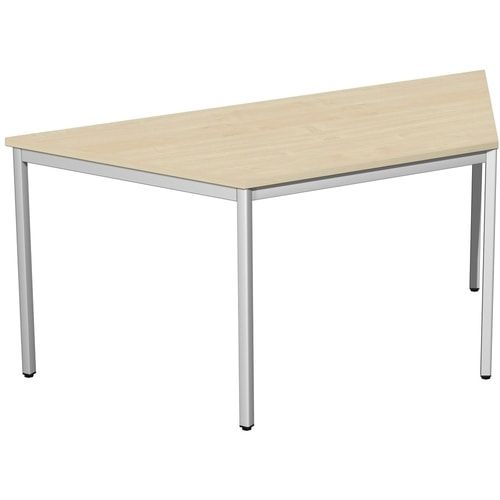 Schreibtisch - 4-Fuß Eco - Trapezform - 720 x 693 x 1.600 mm (HxBxT) - Gestell lichtgrau - Dekor Ahorn