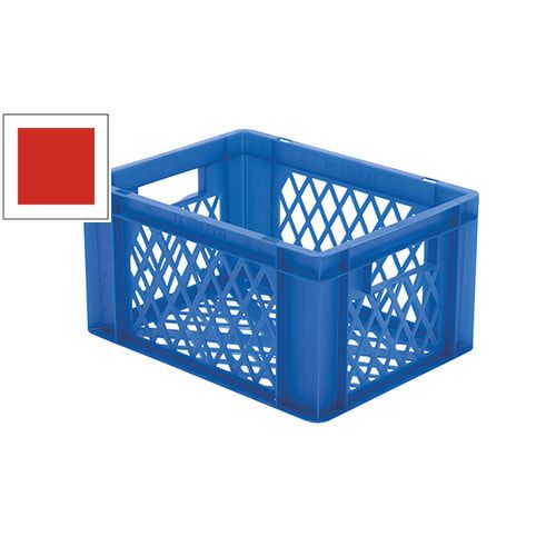 Eurobox - Eurokasten - Volumen 19 l - Boden und Wände durchbrochen - 210 x 300 x 400 mm (HxBxT) - VE 4 Stk. - blau