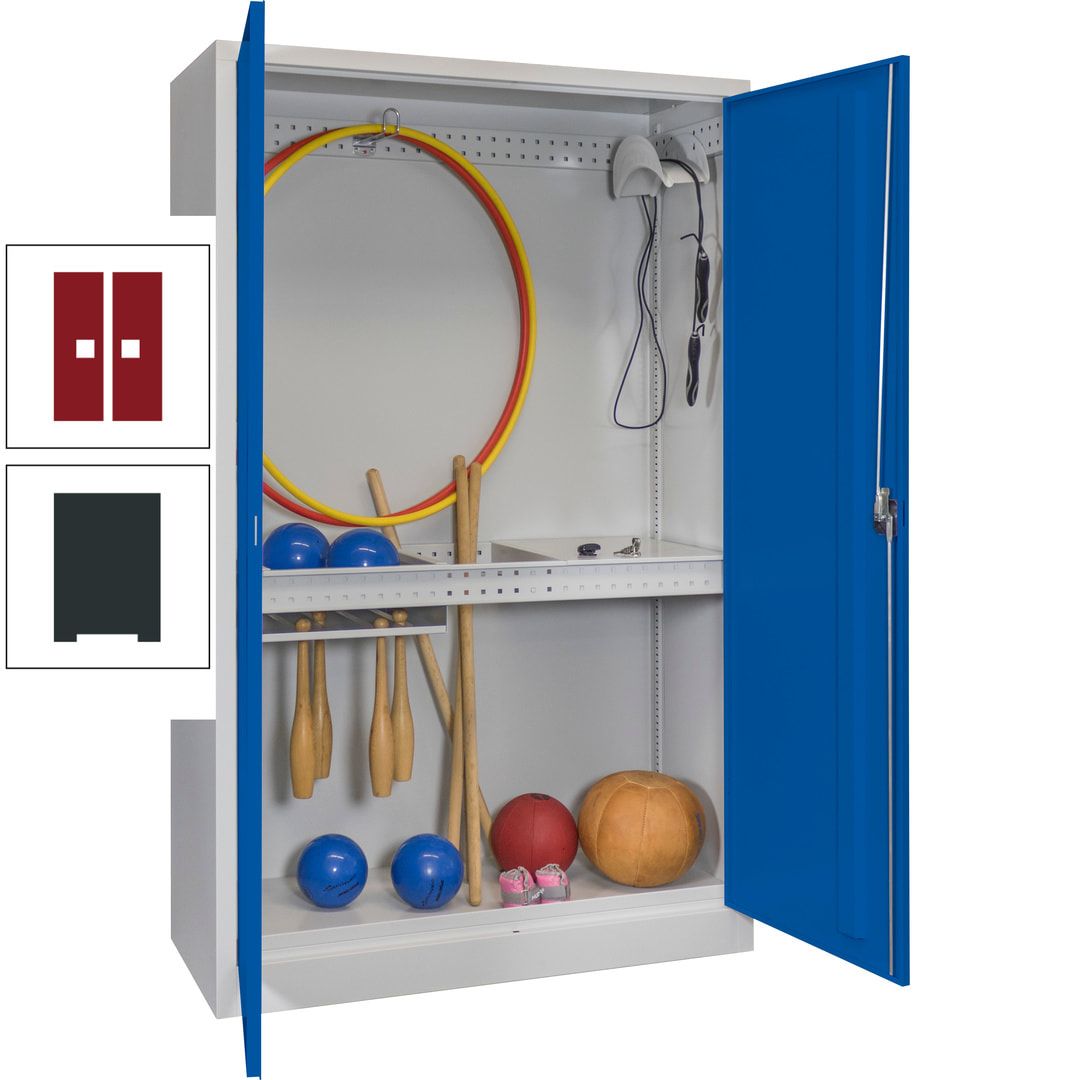 Sportschrank - Vollblechtüren - Variante 3 - 1.950x1.200x500 mm (HxBxT) - anthrazitgrau