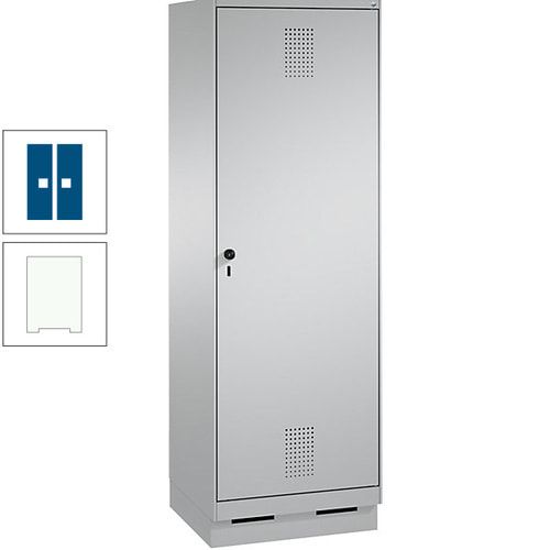 Doppel-Spind, Garderobenschrank, 1 Tür für 2 Abteile a 300 mm, Korpus anthrazitgrau, Türen anthrazitgrau, 1.800 x 600 x 500 mm (HxBxT)