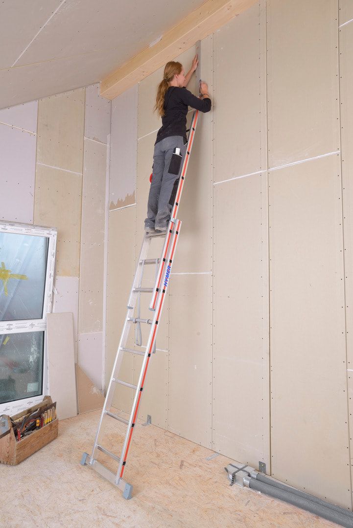 Aluminium-Mehrzweckleiter - Länge 2.320 / 4.000 mm - zweiteilig - Traverse gerade - Aluleiter Hymer