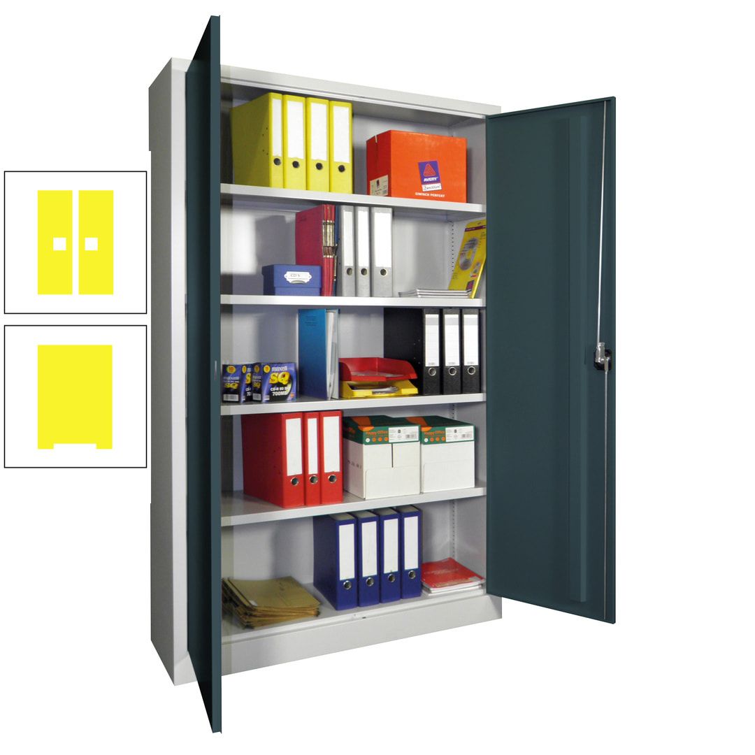 Aktenschrank - Vollblechtüren - 1.950x1.200x400 mm (HxBxT) - 4 Einlegeböden verzinkt - Zylinderschloss - anthrazitgrau