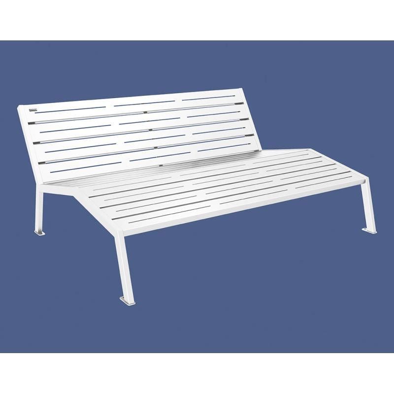 Liegestuhl aus Stahl - mit Rückenlehne - 808 x 1.800 mm (HxB) - Farbe enzianblau - Parkbank - Gartenbank