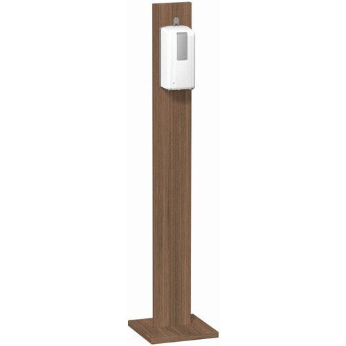 Desinfektionsmittelspender Motion Sensor, 1l Tankvolumen, wiederbefüllbar, Ellenbogenhebel, Alugehäuse, 1.400 x 300 x 300 mm (HxBxT), Dekor Ahorn