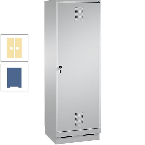 Doppel-Spind, Garderobenschrank, 1 Tür für 2 Abteile a 300 mm, Korpus anthrazitgrau, Türen anthrazitgrau, 1.800 x 600 x 500 mm (HxBxT)