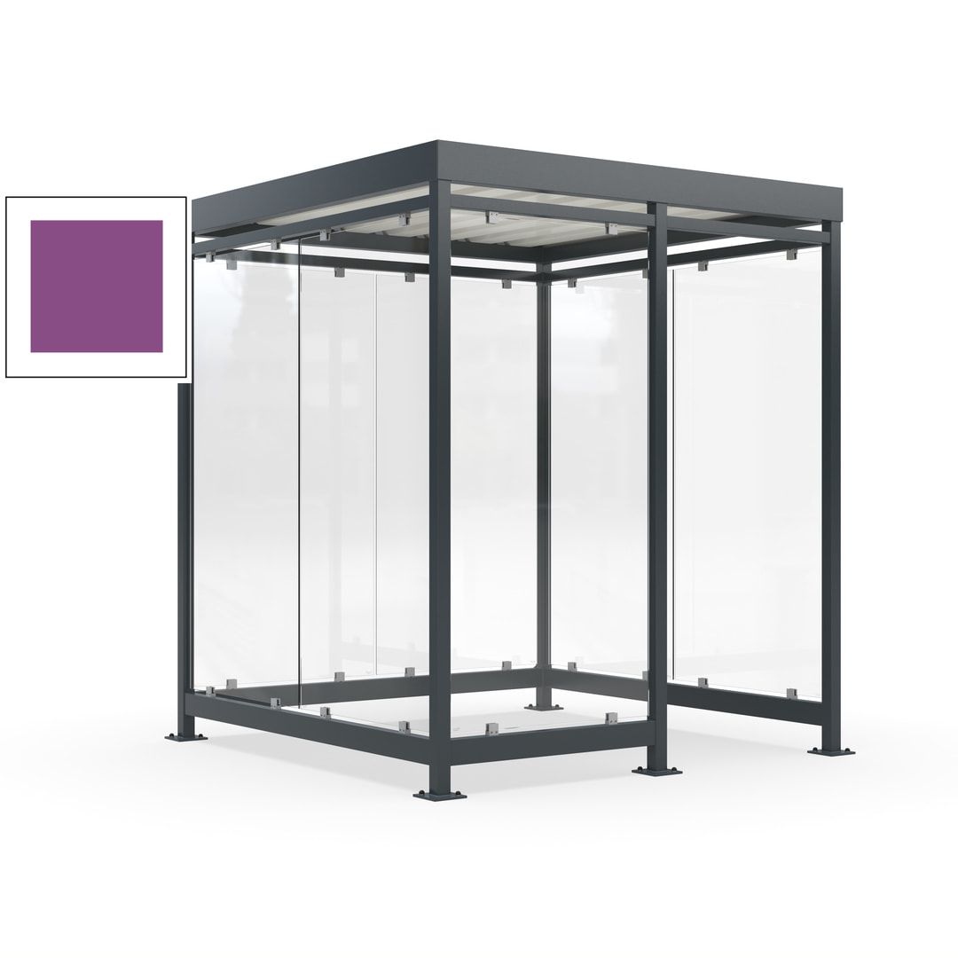 Raucherunterstand, Bushaltestelle, 7 Wände, 6-7 Personen, 2.510 x 2.165 x 2.165 mm (HxBxT), Farbe Achatgrau