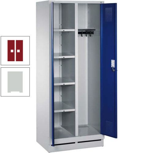 Mehrzweckschrank, Doppeltüren, Füße, 2 Abteile a 300 mm, Korpus anthrazitgrau, Tür anthrazitgrau, 1.800 x 600 x 500 mm (HxBxT)