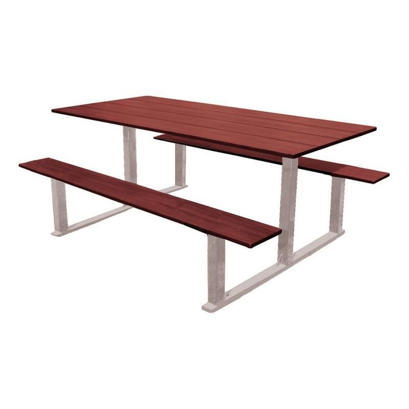 Picknicktisch - Sitzgarnitur - stationär - Holz mit Mahagoni-Optik - 750 x 1.500 x 1.300 mm (HxBxT) - Farbe enzianblau
