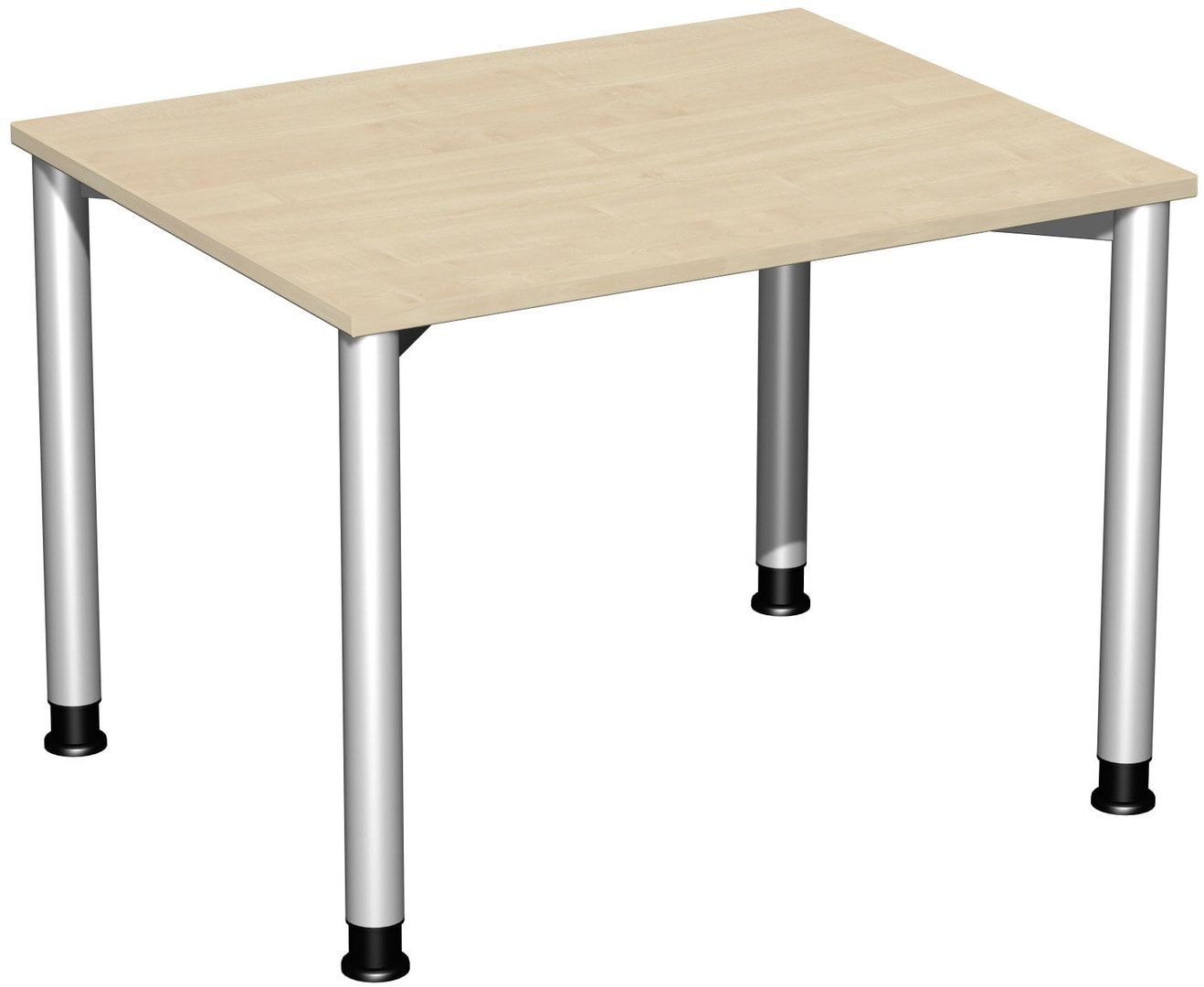 Schreibtisch - 4-Fuß Flex - Bürotisch - Höhe 680-800 mm - 1.000 x 800 mm (BxT) - Gestell anthrazit - Ahorn