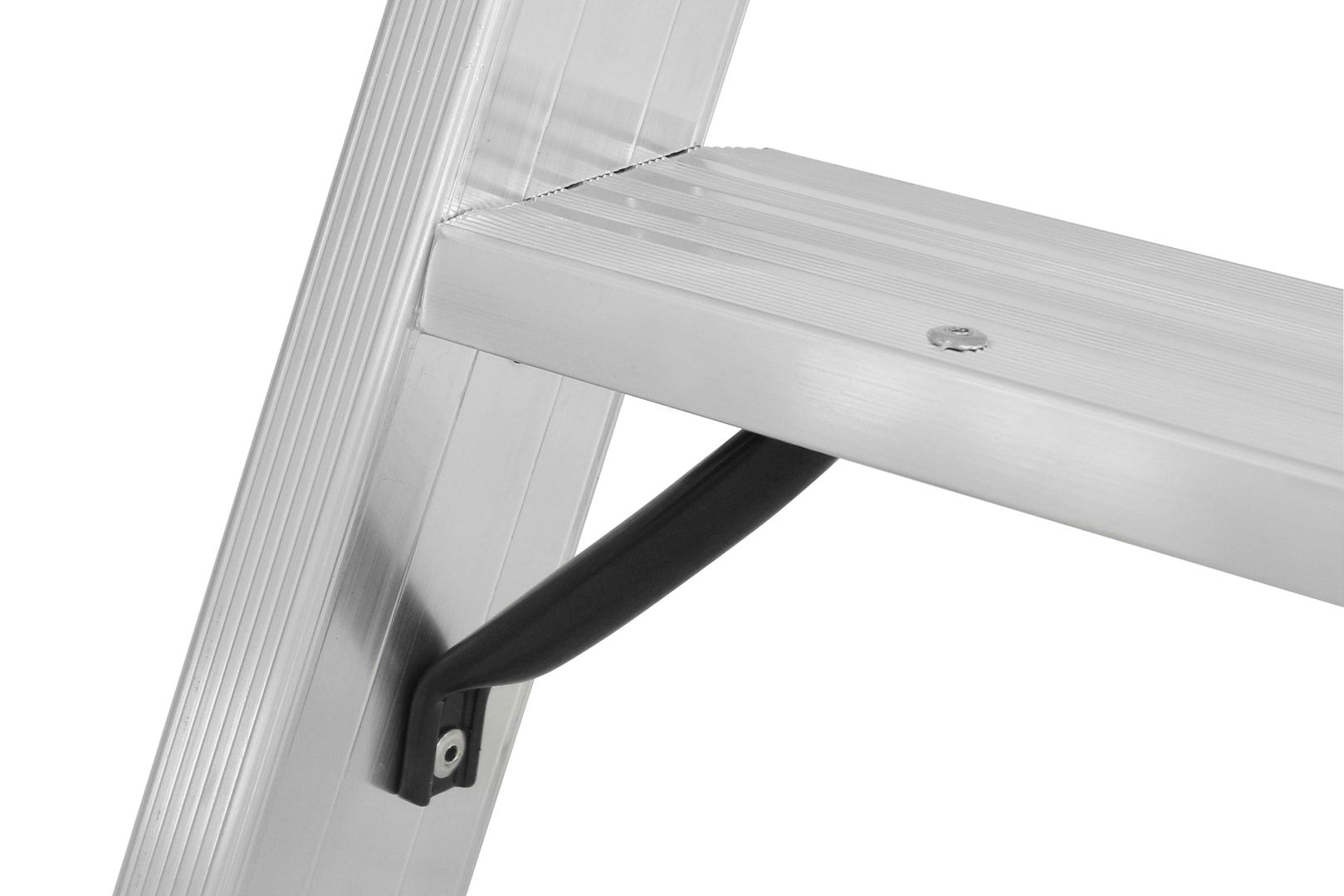 Plattformleiter mit kurzem Handlauf, Alu, vier schwenkbare Federrollen, Rutschhemmung R11, Leiterlänge 1.950 mm, 4 Stufen, Traglast 150 kg, Hymer