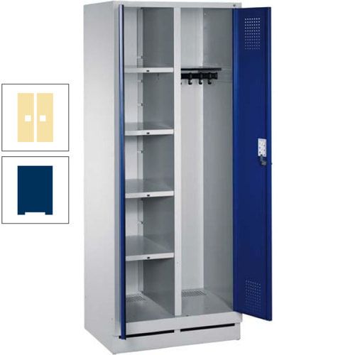 Mehrzweckschrank, Doppeltüren, Füße, 2 Abteile a 300 mm, Korpus anthrazitgrau, Tür anthrazitgrau, 1.800 x 600 x 500 mm (HxBxT)