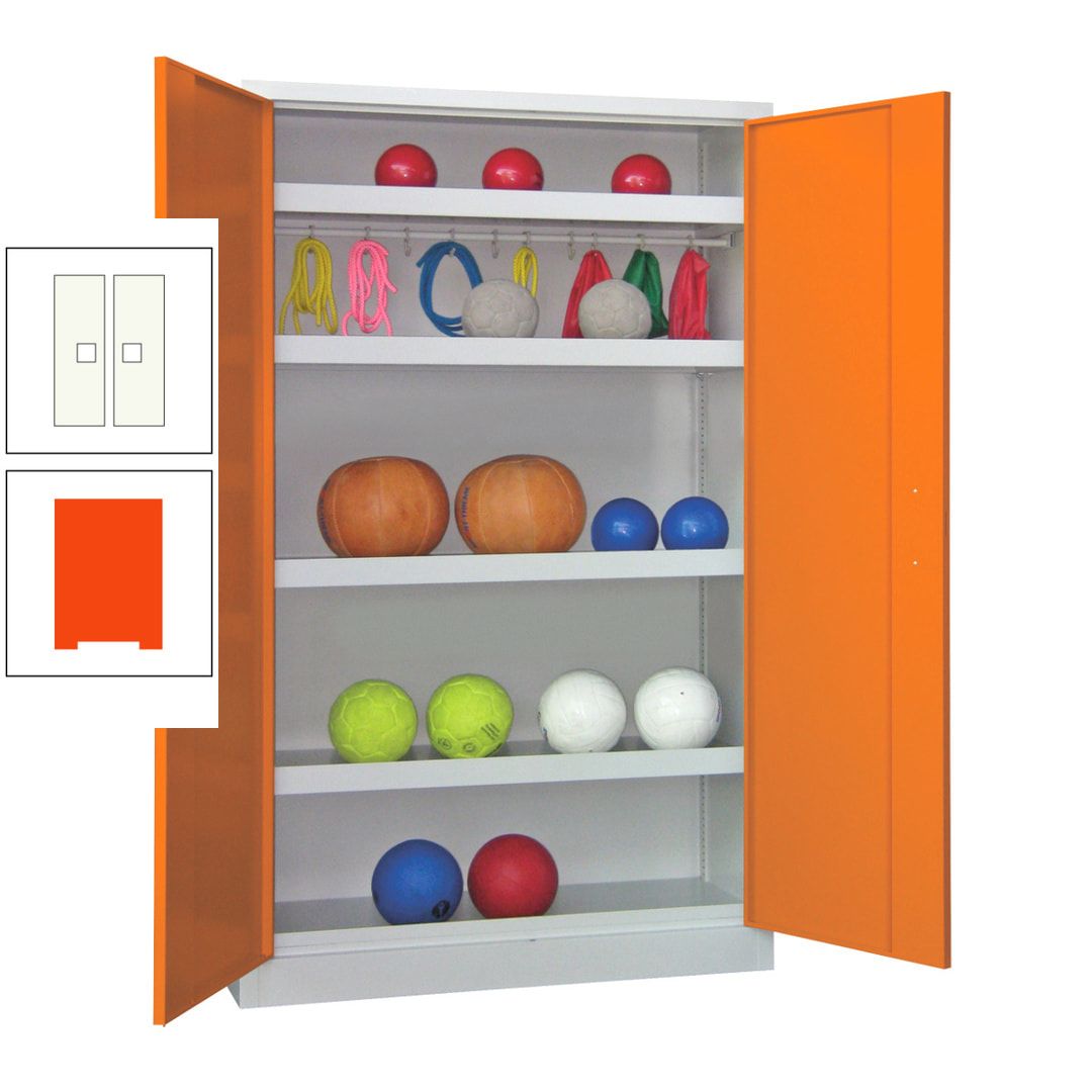Ballschrank - Vollblechtüren - 4 Böden - 1 Hakenleiste - 1.950x1.200x500 mm (HxBxT) - anthrazitgrau