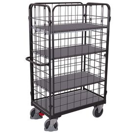 Etagenwagen - 4 Gitterwände - 4 Etagen - grau - Höhe 1.800 mm - Transportwagen