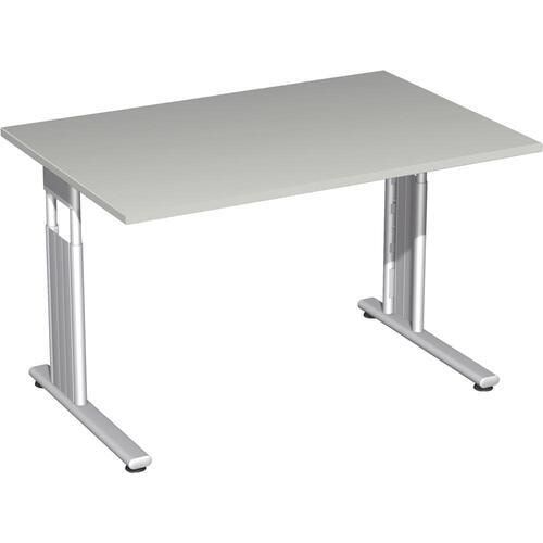 Schreibtisch - C-Fuß Flex - Bürotisch - höhenverstellbar - 820 x 1.200 x 800 mm (HxBxT) - Dekor Ahorn - Gestell silber