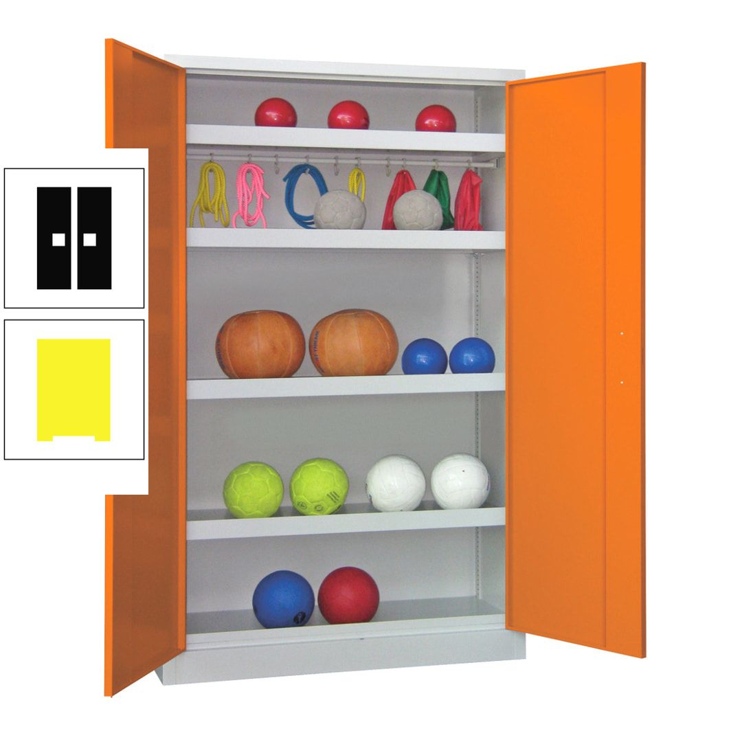 Ballschrank - Vollblechtüren - 4 Böden - 1 Hakenleiste - 1.950x1.200x500 mm (HxBxT) - anthrazitgrau