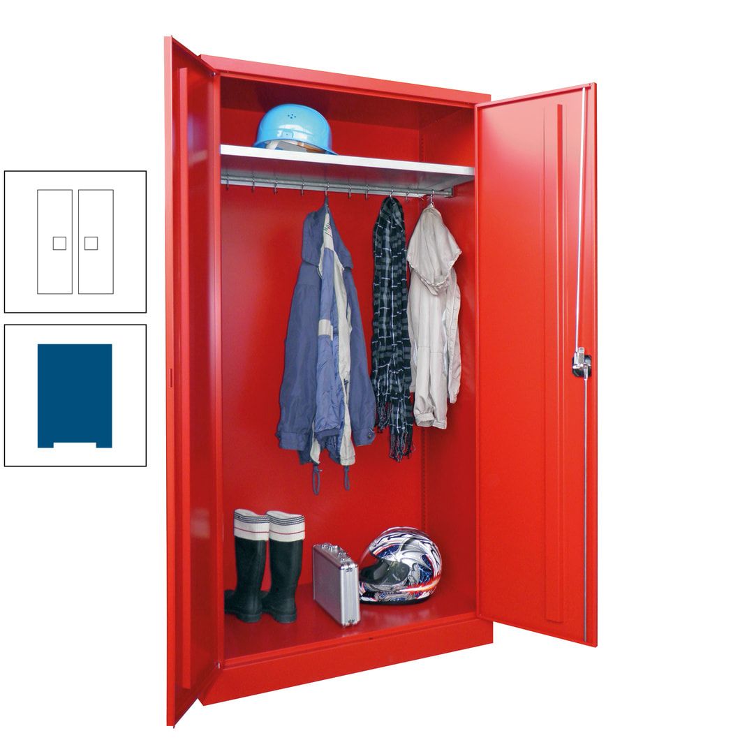 Garderobenschrank - 1.950x1.000x500 mm (HxBxT) - Hutboden, pulverbeschichtet - anthrazitgrau