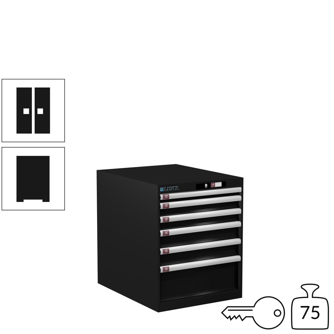 Lista Schubladenschrank - 14.352.010 - 700x564x725 mm (HxBxT) - 6 Schubladen - 75 kg - Key Lock - lichtblau (RAL 5012)