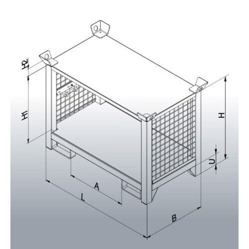 Eichinger Transportgestell für Ladegeräte, Traglast 1.000 kg, 800 x 600 x 1.110 mm (HxBxT), pulverbeschichtet, 3-fach stapelbar, Farbe: reinorange