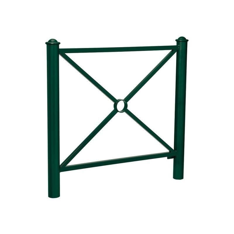 Geländer Kreuz und Kreis - 1.000 x 1.072 mm - Pfosten mit Helmkopf - Farbe enzianblau - Außengeländer Systemgeländer