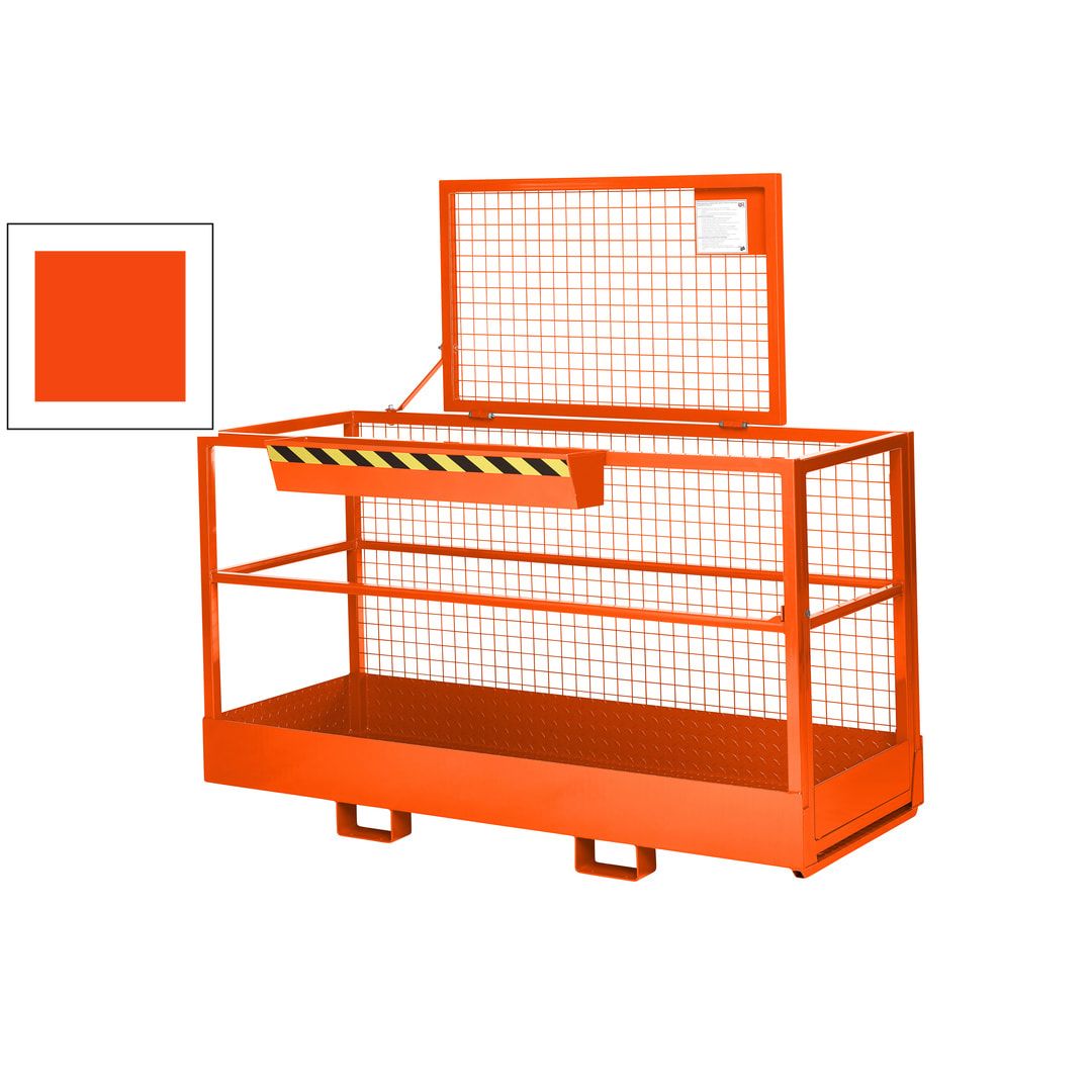 Arbeitsbühne für Stapler und Frontlader - Arbeitskorb - Montagebühne - Extra breit - Traglast 300 kg - 1.910 x 2.000 x 800 mm (HxBxT) - anthrazitgrau