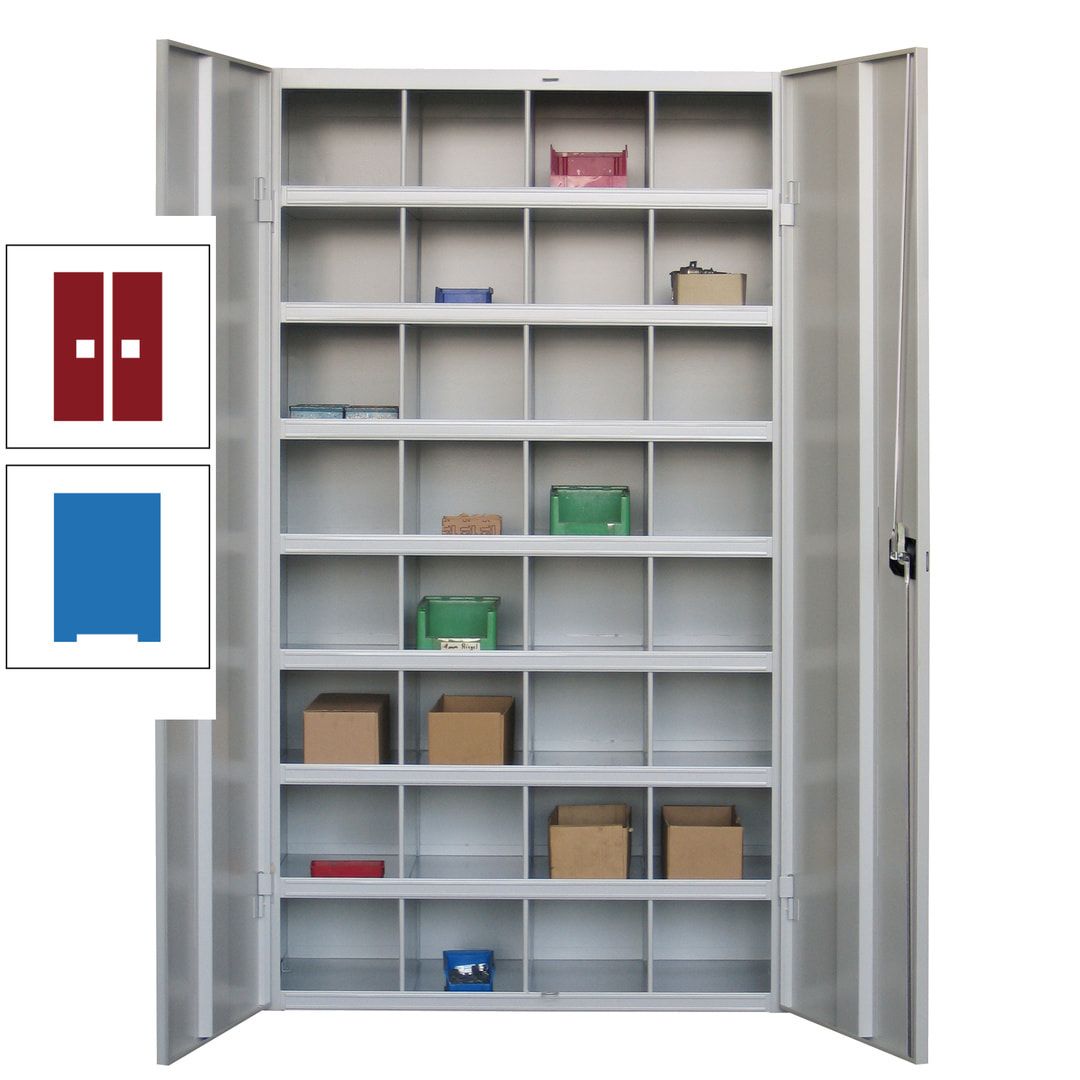 Fächerschrank - Sortierstation - Büroschrank - 32 Fächer - 1.800 x 1.000 x 530 mm (HxBxT) - Materialschrank - anthrazitgrau
