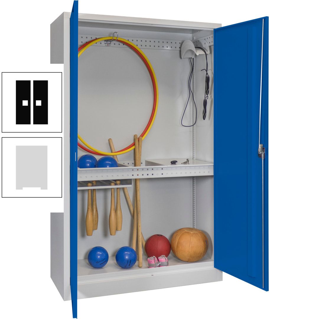Sportschrank - Vollblechtüren - Variante 3 - 1.950x1.200x500 mm (HxBxT) - anthrazitgrau
