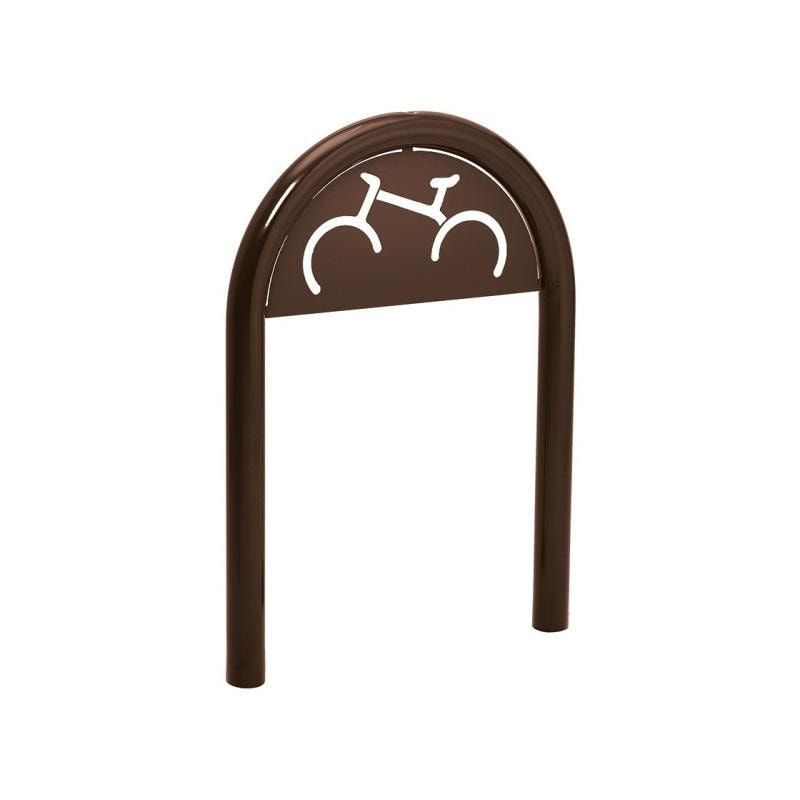 Fahrradbügel - Fahrradständer - mit Beschilderung - Einbetonierung - Stahl - Büroklammerform - 1.000 x 625 mm (HxB) - enzianblau